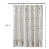 Thumbnail for Embroidered Bee Shower Curtain 72x72 VHC Brands - The Fox Decor