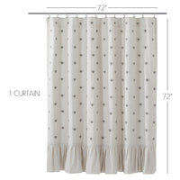 Thumbnail for Embroidered Bee Shower Curtain 72x72 VHC Brands