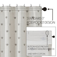 Thumbnail for Embroidered Bee Shower Curtain 72x72 VHC Brands