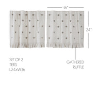 Thumbnail for Embroidered Bee Tier Curtain Set of 2 L24xW36 VHC Brands - The Fox Decor