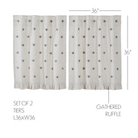 Thumbnail for Embroidered Bee Tier Curtain Set of 2 L36xW36 VHC Brands - The Fox Decor