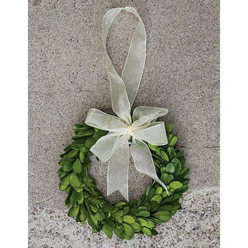 Boxwood Ring w/ Ribbon, 6" Dia - The Fox Decor