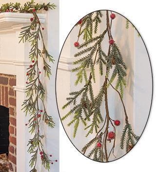 Mountain Pine & Berries Garland, 5' - The Fox Decor