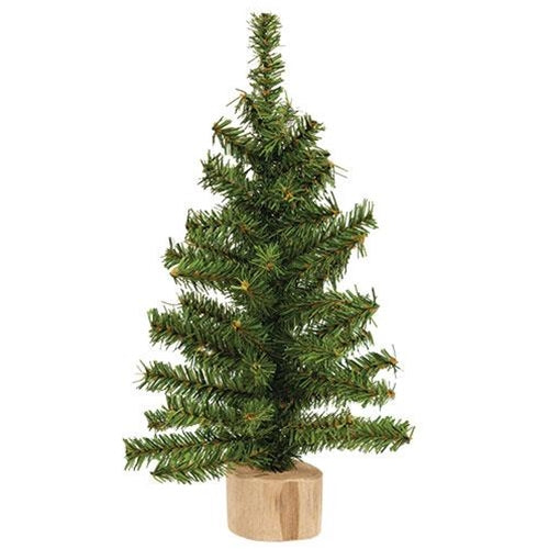 Mini Tree with Wood Base, 12" - The Fox Decor