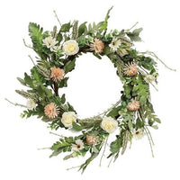 Thumbnail for Mixed Antiqued Daisy & Rose Wreath
