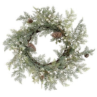 Thumbnail for Icy Pine, Boxwood, White Berry, & Pinecone Wreath