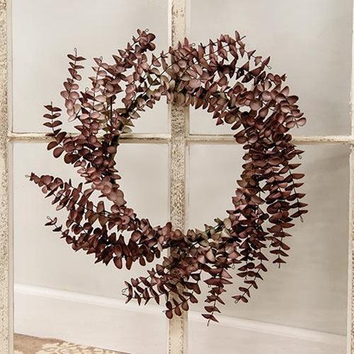 Burgundy Fall Ombre Eucalyptus Leaf Wreath - The Fox Decor