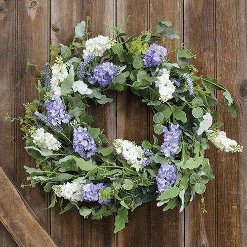 Mixed Hyacinth & Lavender Wreath, 24" - The Fox Decor
