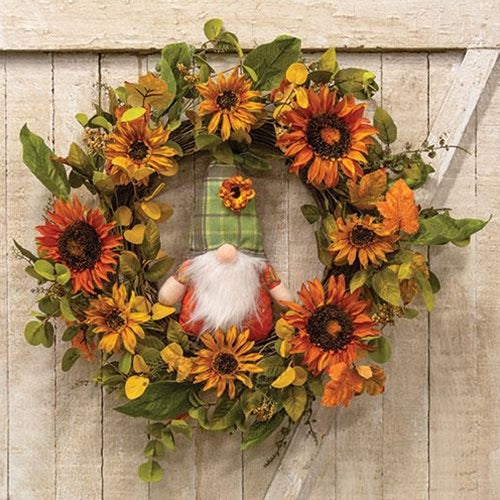 Sunflower & Gnome Twig Wreath