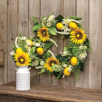 Thumbnail for Lemon Sunflower & Daisy Wreath