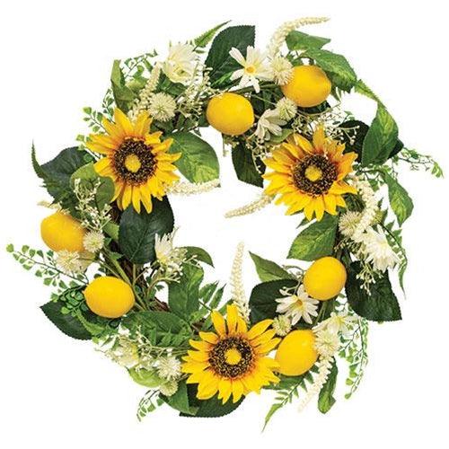 Lemon Sunflower & Daisy Wreath