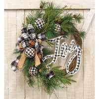 Buffalo Check Holiday Jingle Joy Wreath, 2 Asstd. Sold Individually - The Fox Decor