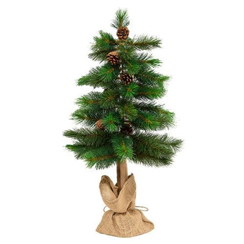 Royal Oregon Pine Tree With Burlap Base, 30" - The Fox Decor