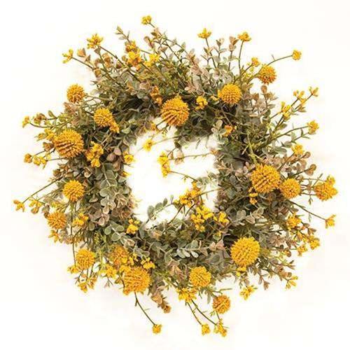 Fall Garden Candle Ring, 6", Mustard - The Fox Decor