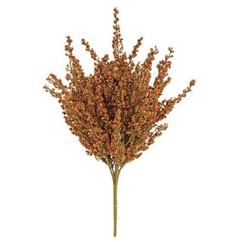 Fall Heather Bush, Pumpkin - The Fox Decor