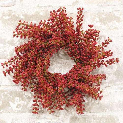 Bursting Astilbe Candle Ring, 3.5", Sangria - The Fox Decor