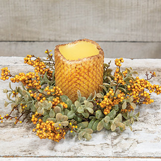 Pebble Creek Candle Ring, 3", Mustard - The Fox Decor