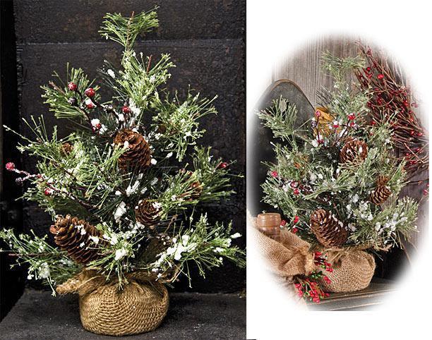 Snowy Brush Pine Tree - The Fox Decor