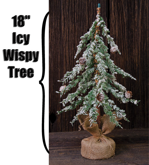 Icy Wispy Christmas Tree, 18" - The Fox Decor