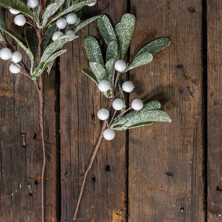 Frosted Mistletoe Pick - The Fox Decor
