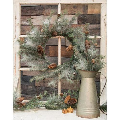 Icy Glittered Needle Pine Garland - The Fox Decor