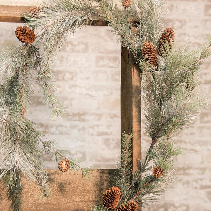 Icy Glittered Needle Pine Garland - The Fox Decor