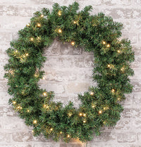 Pre-Lit Noble Fir Wreath, 50ct, 24