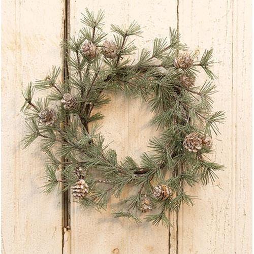 Vintage Glitter Birchcone Pine Wreath, 14" - The Fox Decor