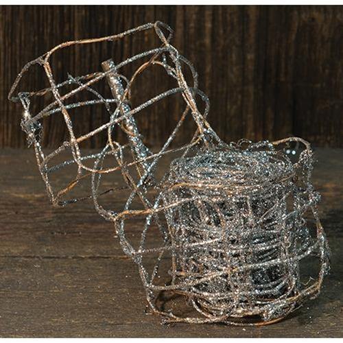 *Silver Glitter Vine Ribbon, 3" x 9ft - The Fox Decor