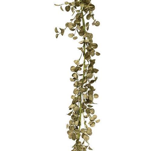 Foamy Silver Dollar Garland, Sage, 5ft
