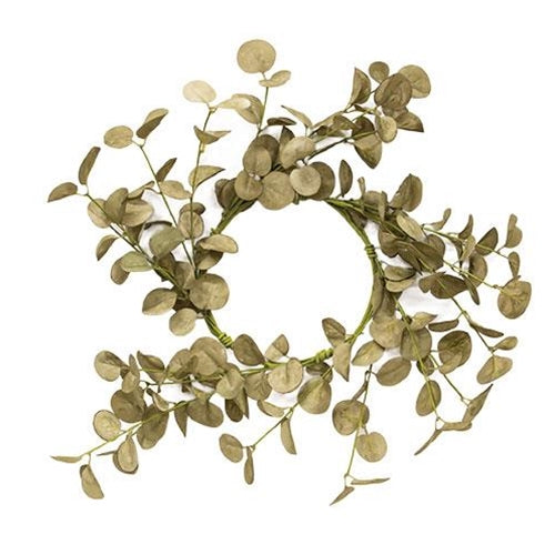 Foamy Silver Dollar Wreath, Sage, 16"