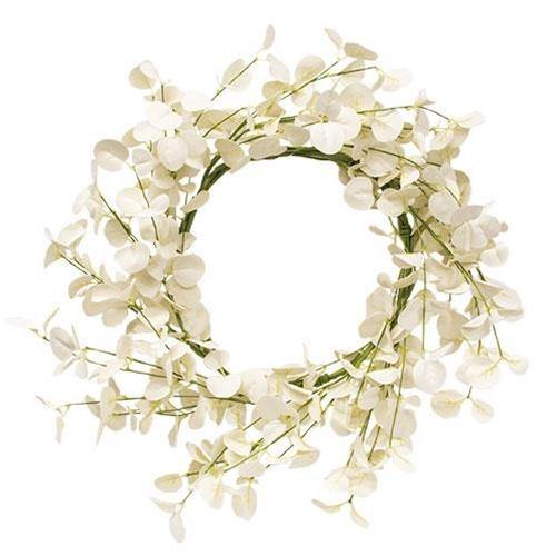 Foamy Silver Dollar Wreath, Cream, 20" - The Fox Decor