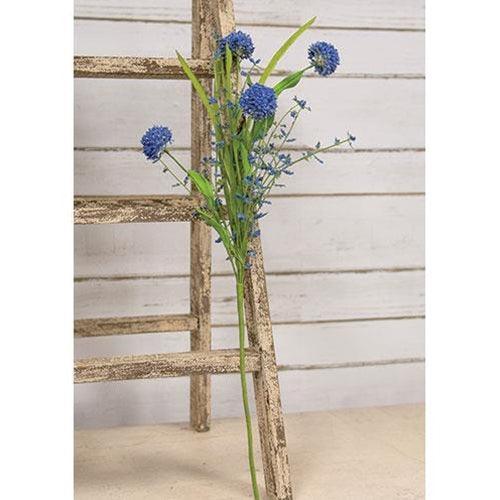 Thistle Heather Ball Spray, Blue - The Fox Decor