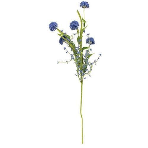 Thistle Heather Ball Spray, Blue - The Fox Decor