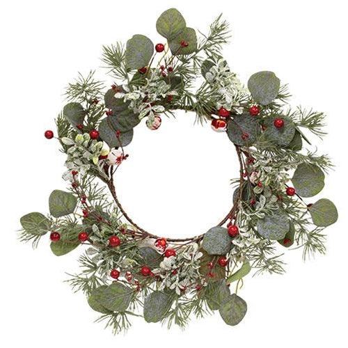 Snowy Holiday Red Berry & Bell Wreath - The Fox Decor