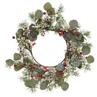 Thumbnail for Snowy Holiday Red Berry & Bell Wreath