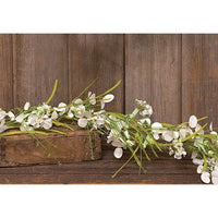 Thumbnail for White Wild Flowers and Silver Dollar Garland, 4ft - The Fox Decor