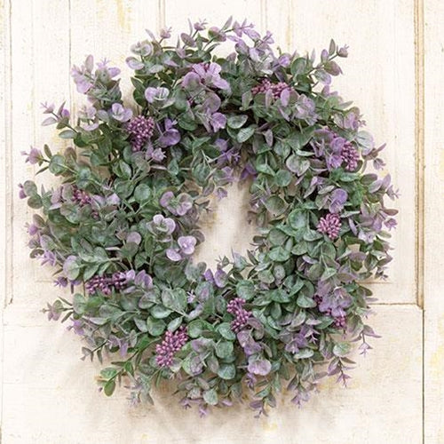 Lavender Eucalyptus with Seeds Twig Wreath, 20"