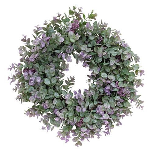 Lavender Eucalyptus with Seeds Twig Wreath, 20"