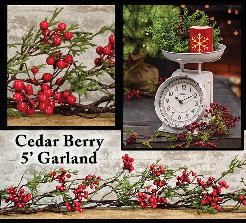 Cedar & Berry Garland, 5 ft.