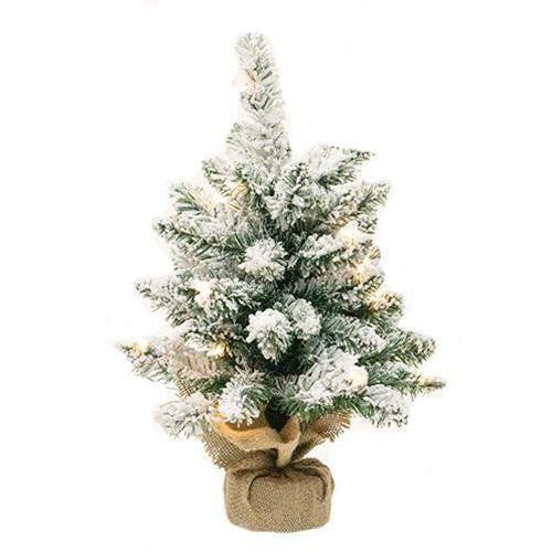 Winter Whisper Tree With Lights, 18" - The Fox Decor