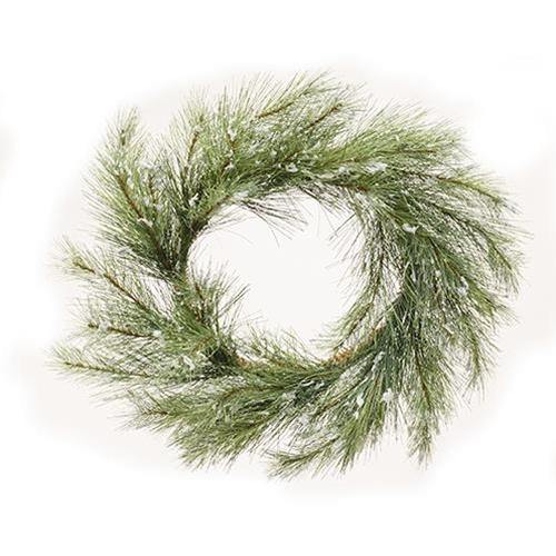 Snowy Silver Fir Wreath, 24" Christmas Decor - The Fox Decor