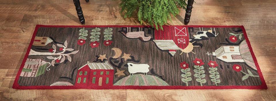 Farm Life Hooked Rug Runner - 2'x6' Park Designs - The Fox Decor