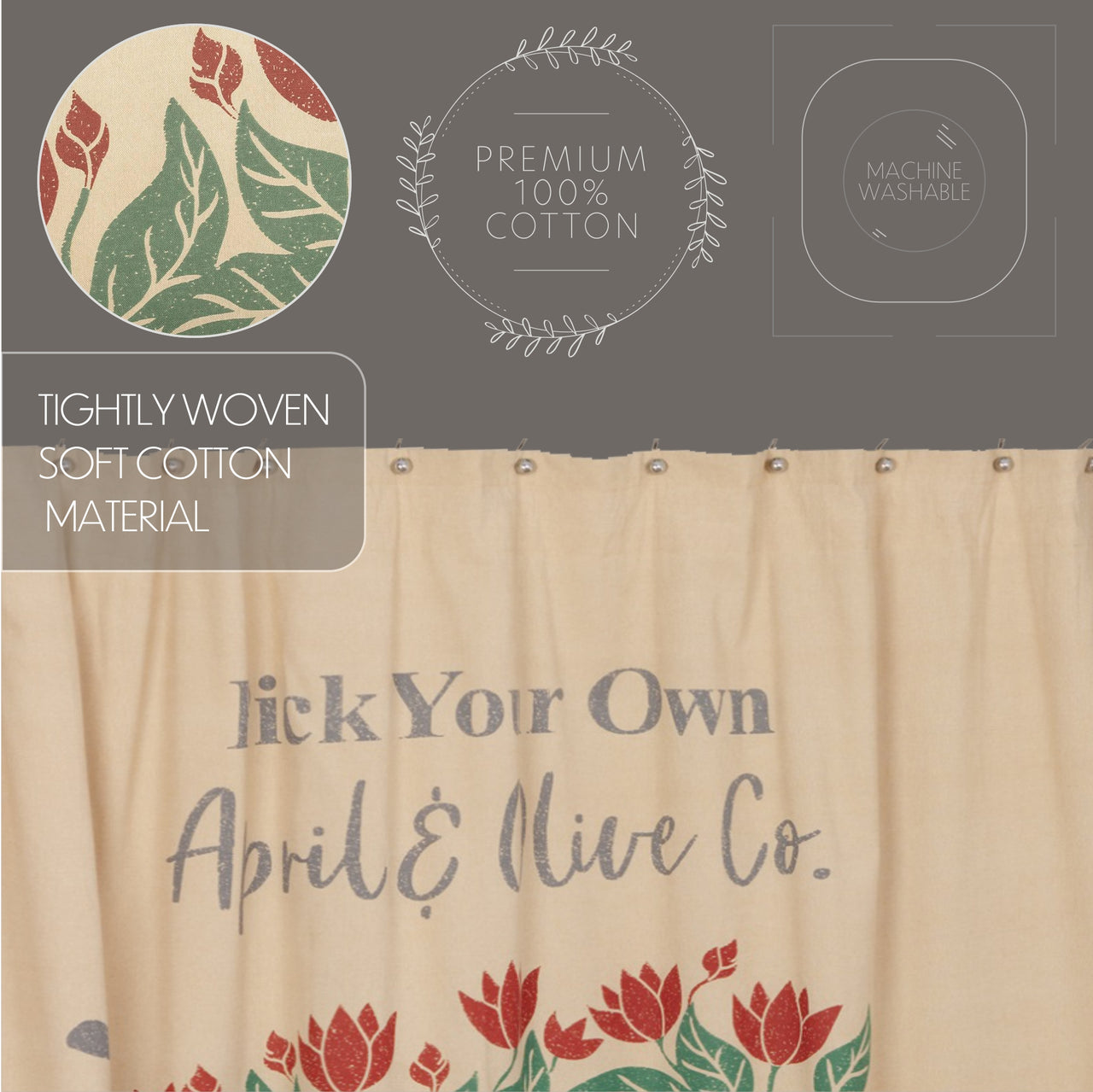 Farmer's Market Wheelbarrow Shower Curtain 72"x72" - The Fox Decor