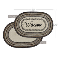 Thumbnail for Floral Vine Jute Braided Rug Oval with Rug Pad 20