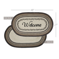 Thumbnail for Floral Vine Jute Braided Rug Oval with Rug Pad 27