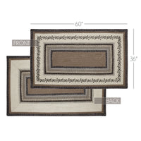 Thumbnail for Floral Vine Jute Rectangle Braided Rug 3'x5' (36