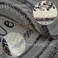 Thumbnail for Floral Vine Jute Braided Rug Oval with Rug Pad 20