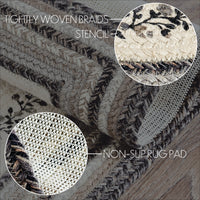 Thumbnail for Floral Vine Jute Rect. Braided Runner Rug with Rug Pad 24