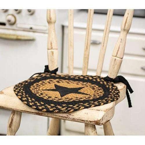 Black Star Braided Chair Pad Set of 4 - The Fox Decor